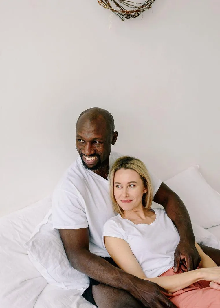 A couple at home together